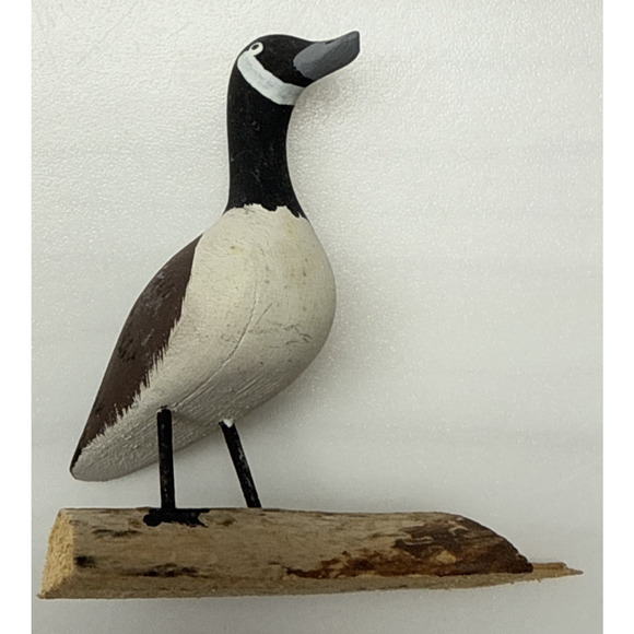 Vintage Hand Carved Wooden Canada Goose Driftwood Signed Ray Proulx Quebec - Picture 12 of 13